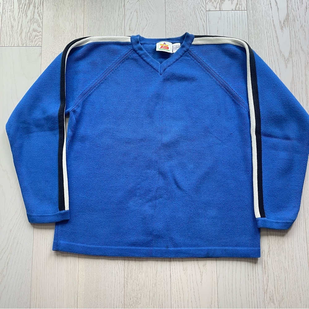 Vintage 90s Pushing it to the limit Thick 100% Cotton striped pullover sweater